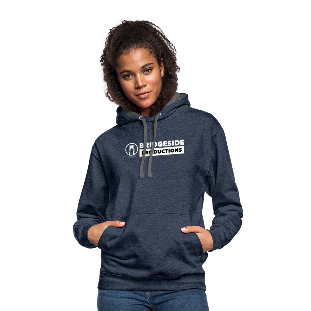 Bridgeside Productions Contrast Hoodie - indigo heather/asphalt