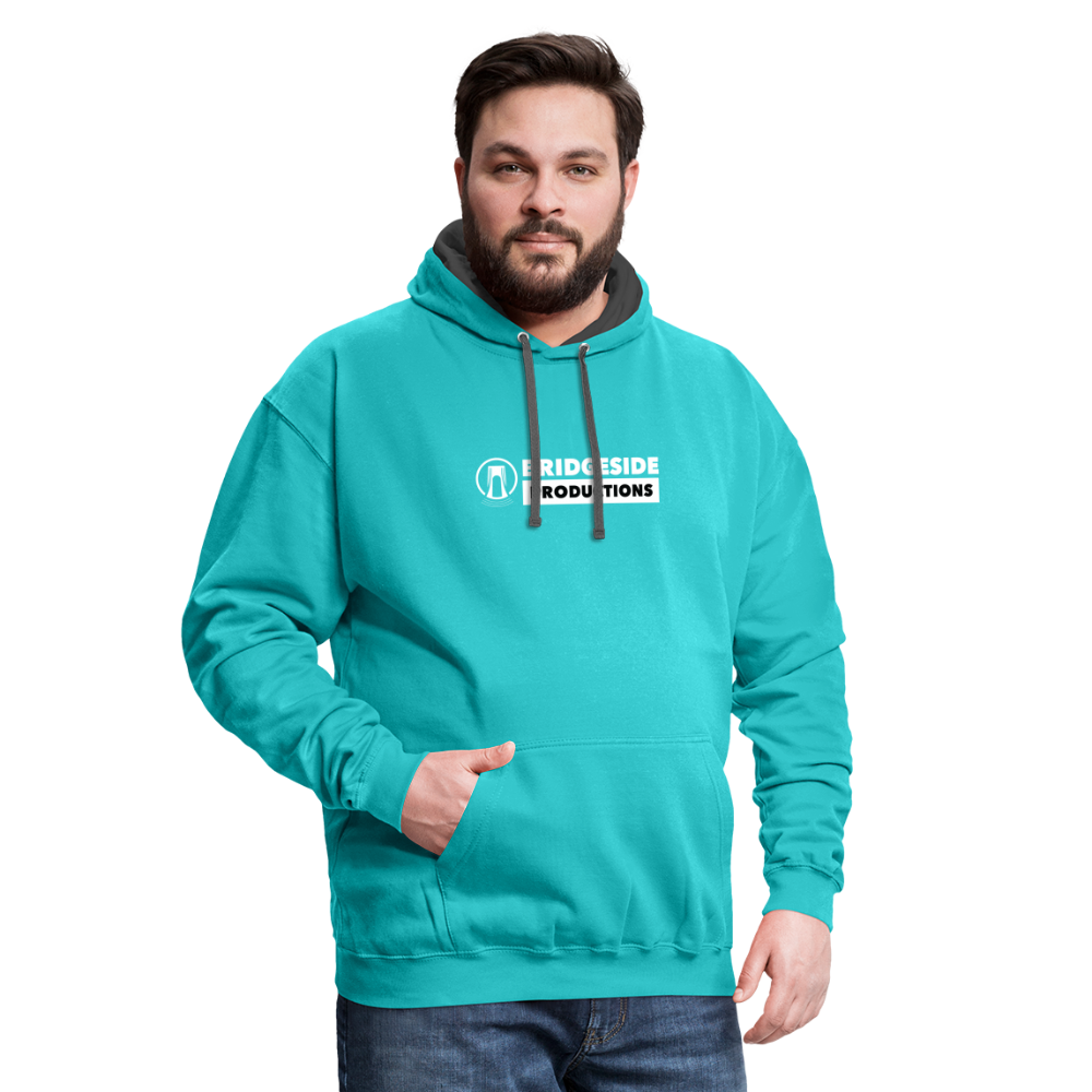Bridgeside Productions Contrast Hoodie - scuba blue/asphalt