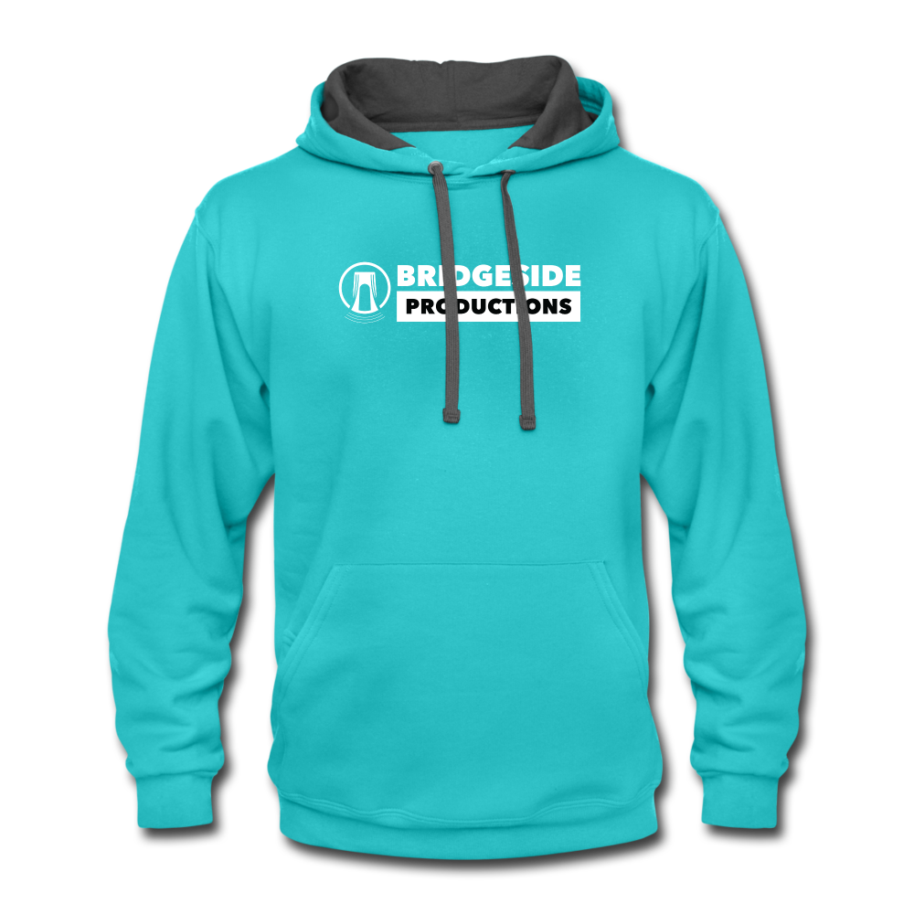 Bridgeside Productions Contrast Hoodie - scuba blue/asphalt