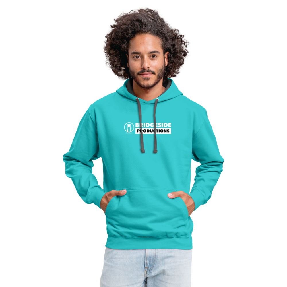 Bridgeside Productions Contrast Hoodie - scuba blue/asphalt
