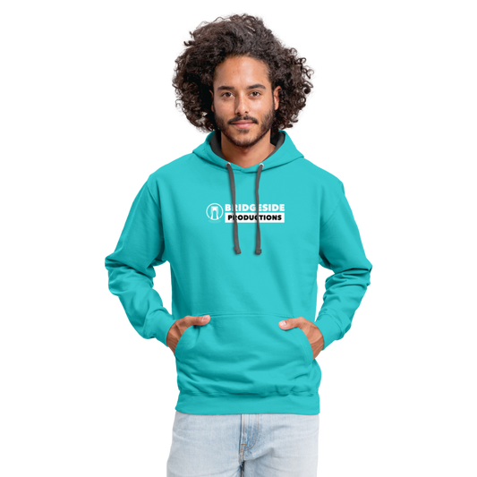Bridgeside Productions Contrast Hoodie - scuba blue/asphalt