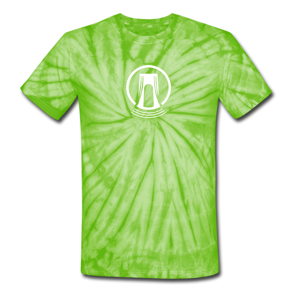 Bridgeside Productions Unisex Tie Dye T-Shirt - spider lime green