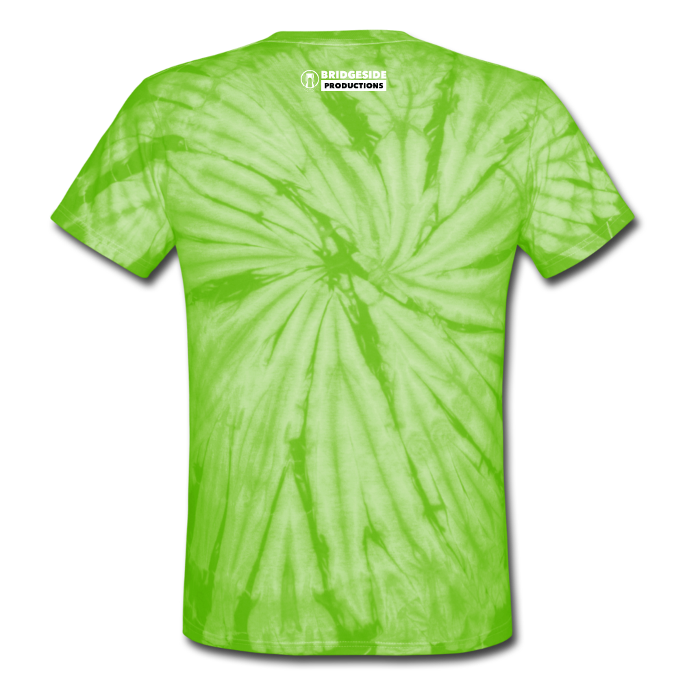 Bridgeside Productions Unisex Tie Dye T-Shirt - spider lime green