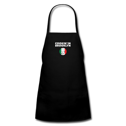 Cookin' In Brooklyn Kids' Apron - black