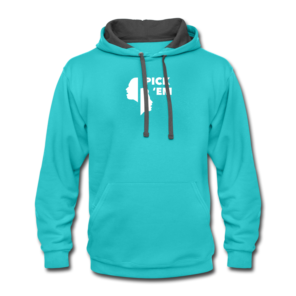 Pick 'Em Contrast Hoodie - scuba blue/asphalt