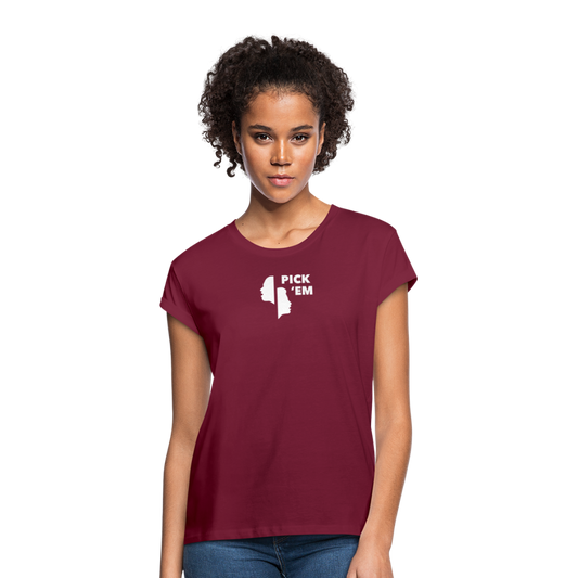 Pick 'Em Women's Relaxed Fit T-Shirt - burgundy