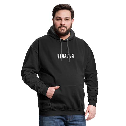 Cookin' in Brooklyn Contrast Hoodie - black/asphalt