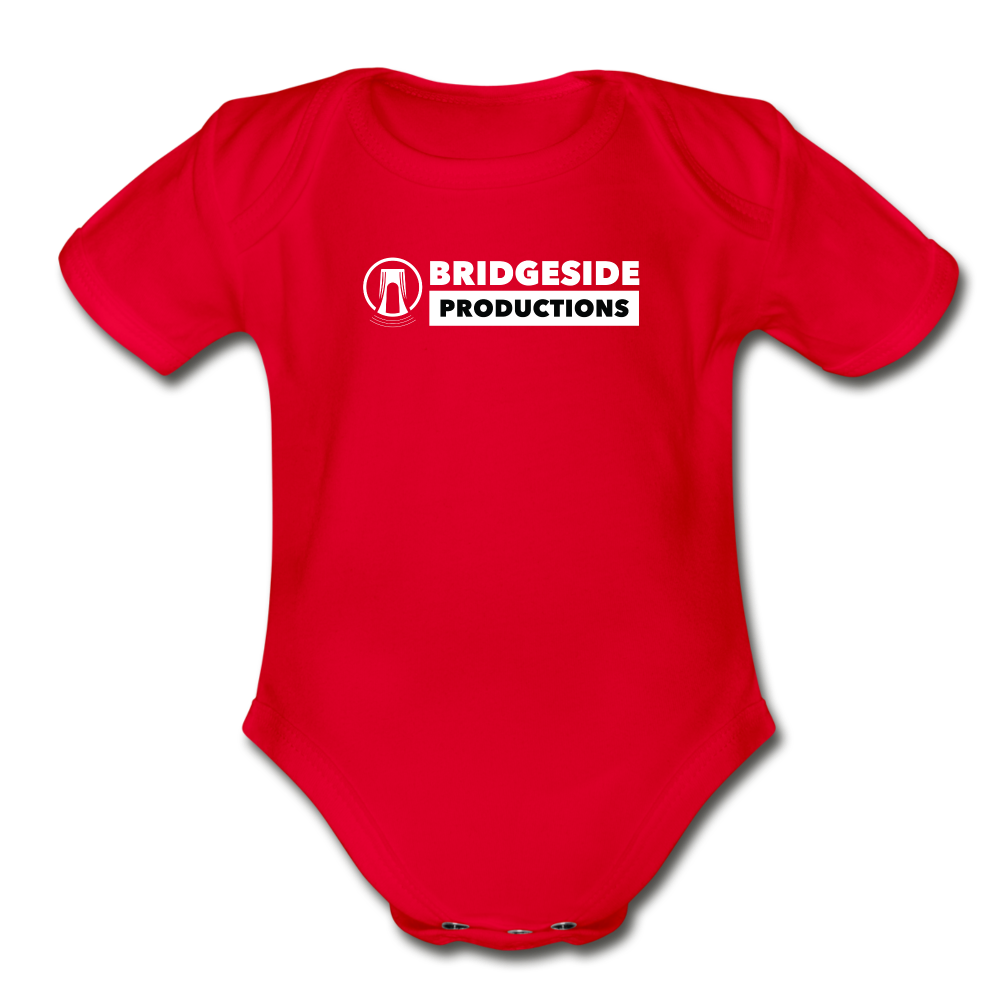 Bridgeside Productions Organic Short Sleeve Baby Bodysuit - red
