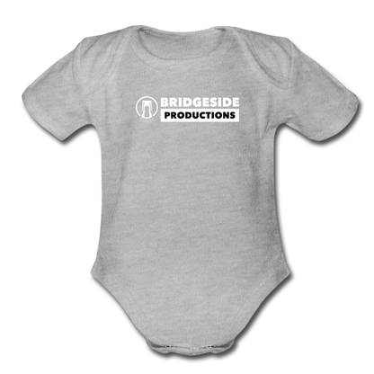 Bridgeside Productions Organic Short Sleeve Baby Bodysuit - heather grey