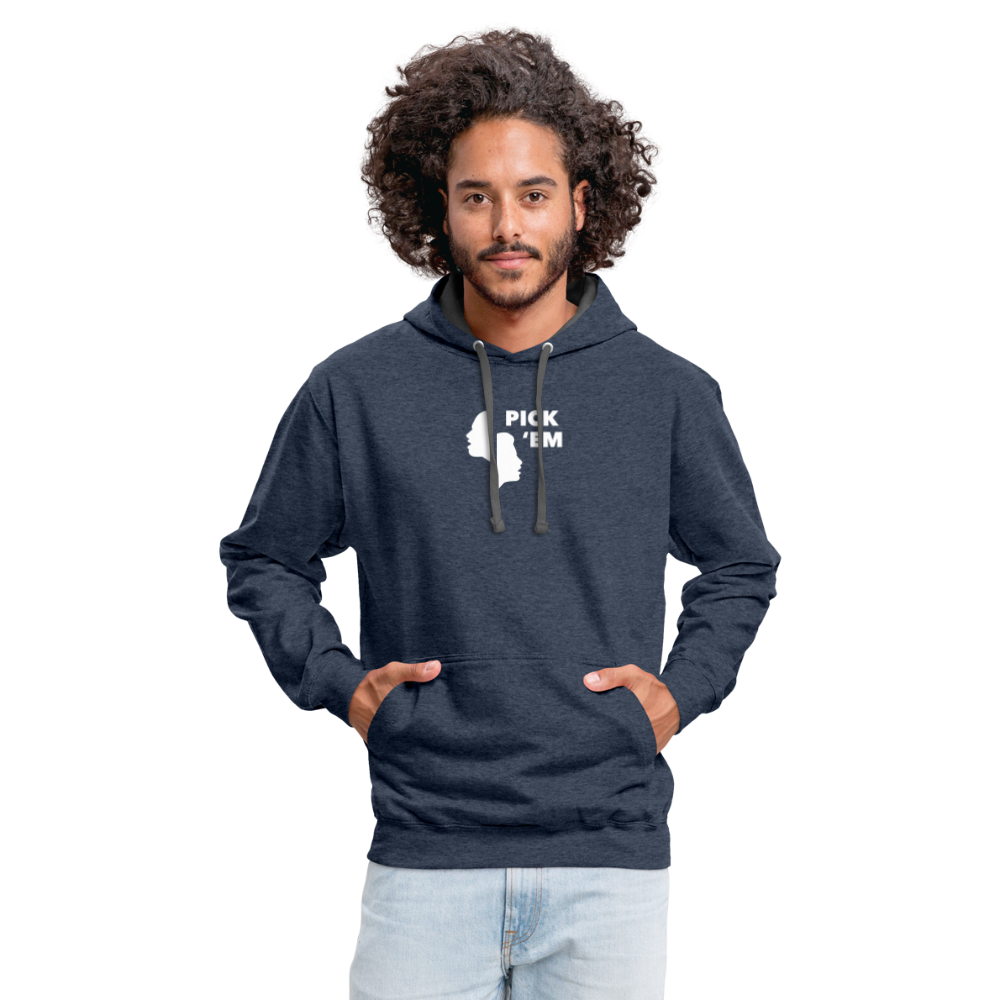 Pick 'Em Contrast Hoodie - indigo heather/asphalt