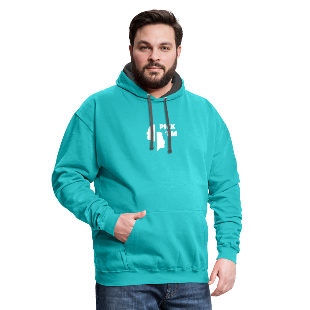 Pick 'Em Contrast Hoodie - scuba blue/asphalt