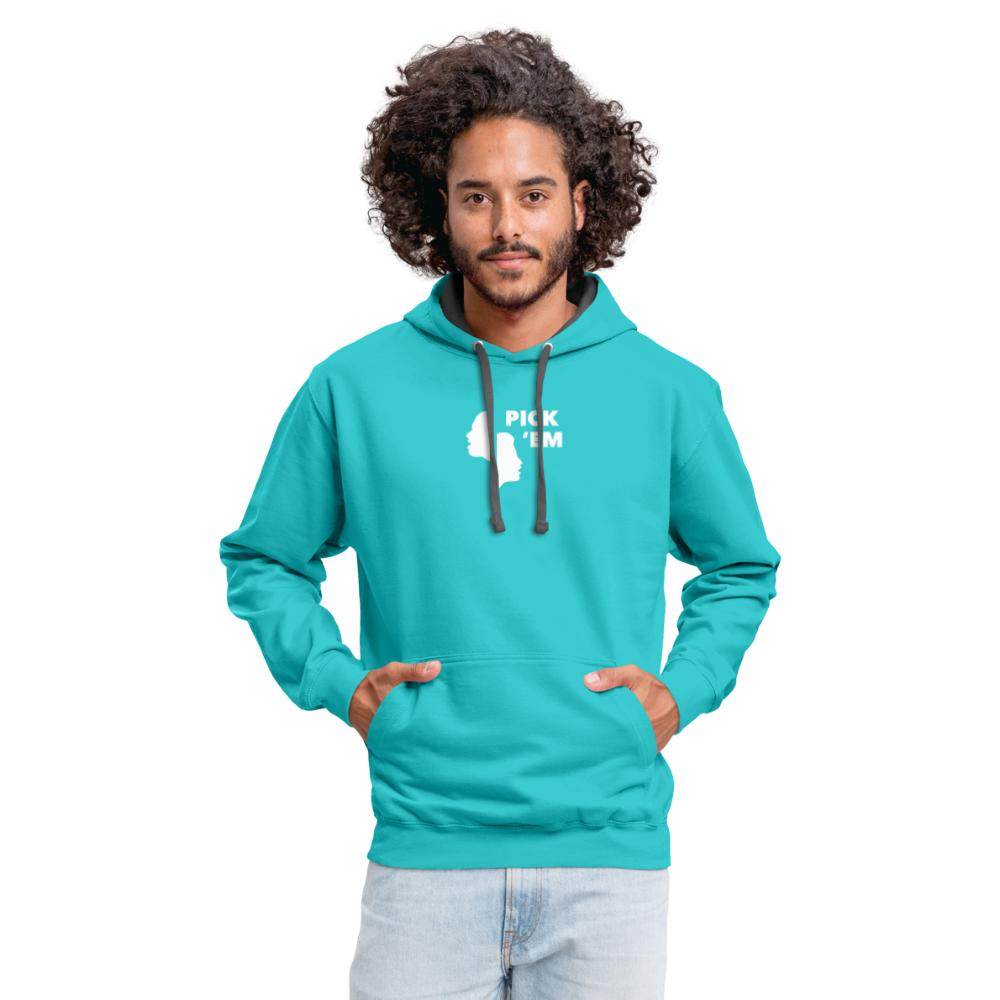 Pick 'Em Contrast Hoodie - scuba blue/asphalt