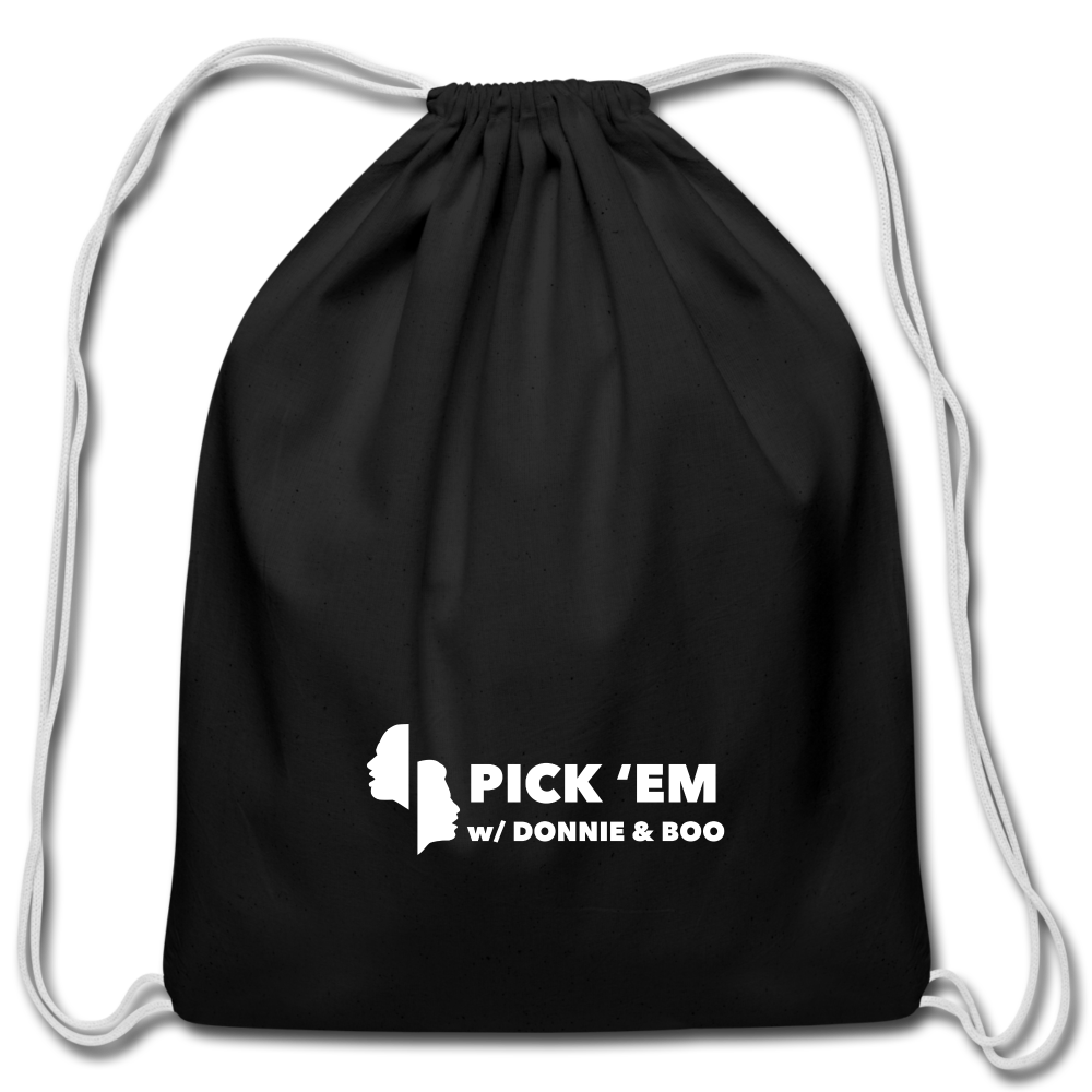 Pick 'Em Cotton Drawstring Bag - black