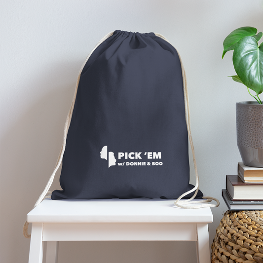 Pick 'Em Cotton Drawstring Bag - navy