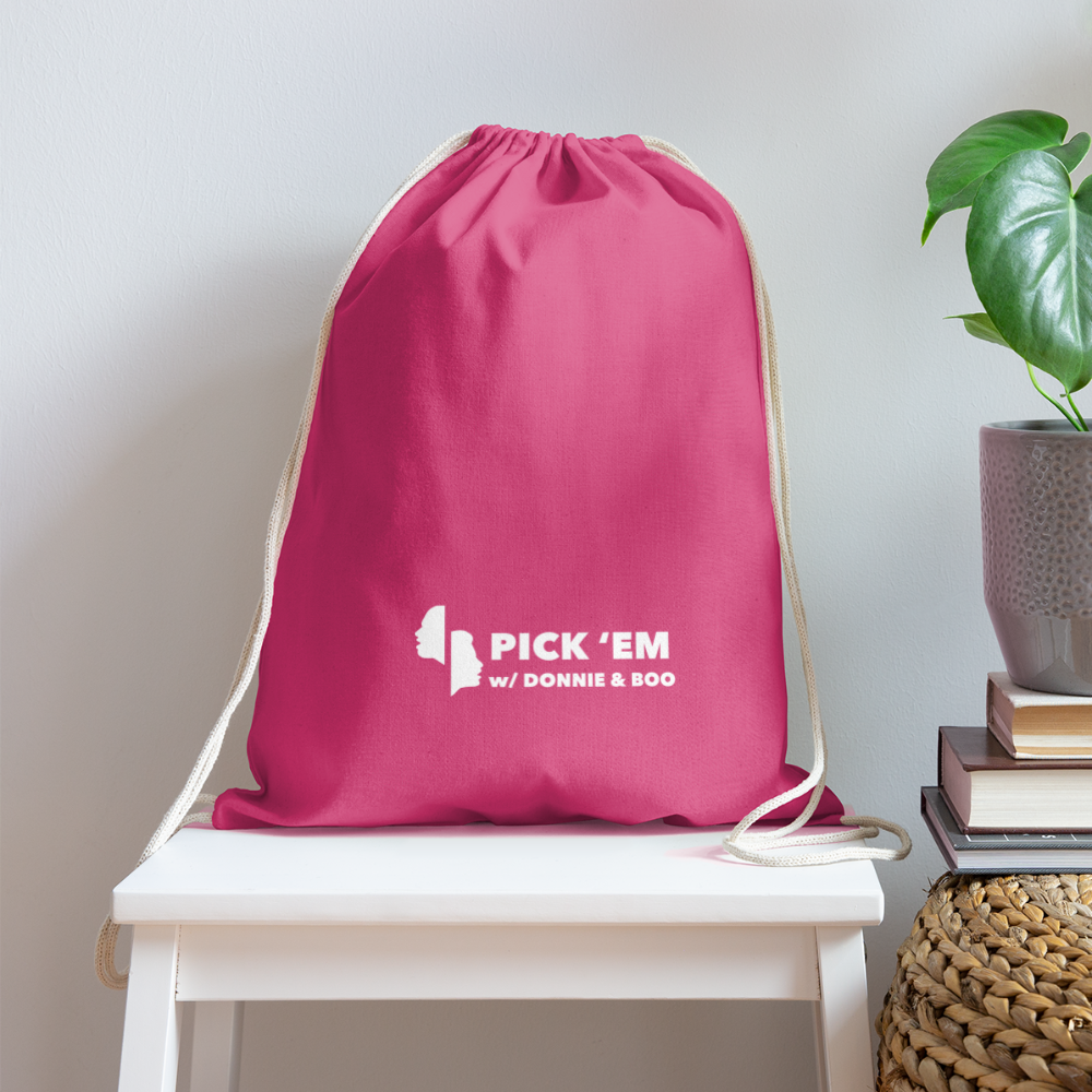 Pick 'Em Cotton Drawstring Bag - pink
