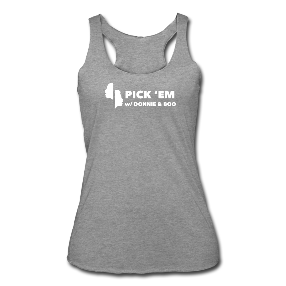 Pick 'Em Women’s Tri-Blend Racerback Tank - heather grey