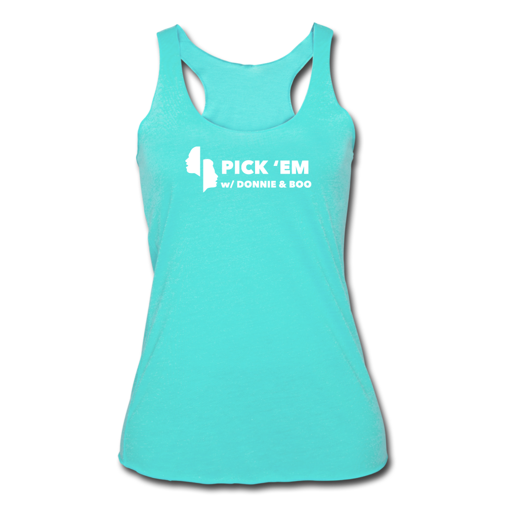 Pick 'Em Women’s Tri-Blend Racerback Tank - turquoise